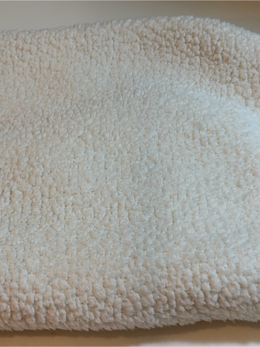Lands End Cozy Sherpa Fleece Hoodie Ivory Cream Half Zip Pullover Contrast Trim - Picture 10 of 10